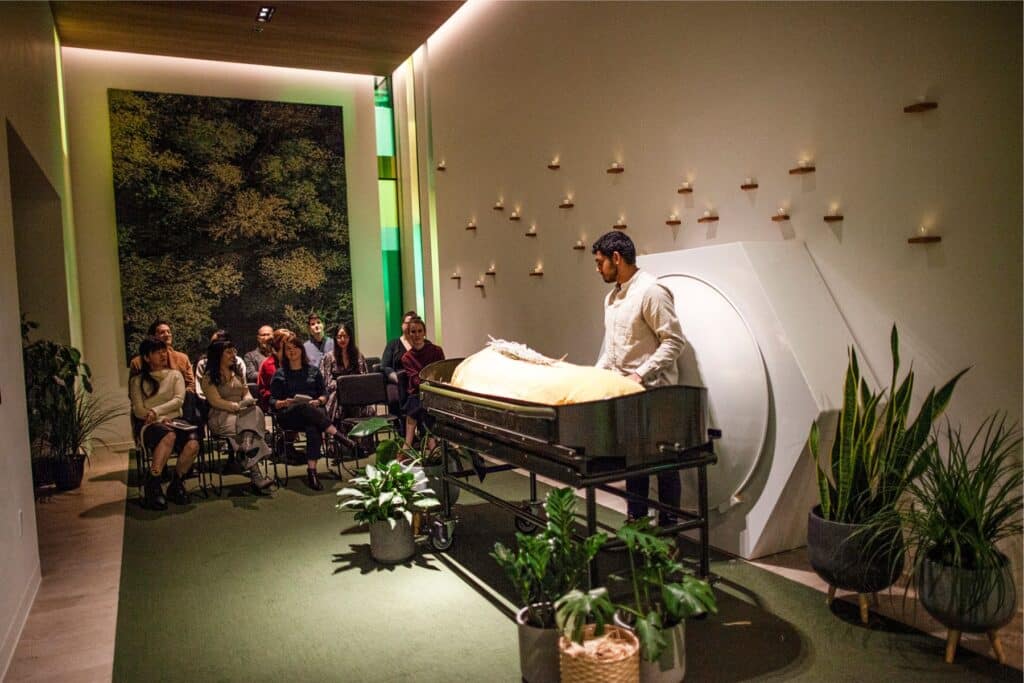people at a funeral service